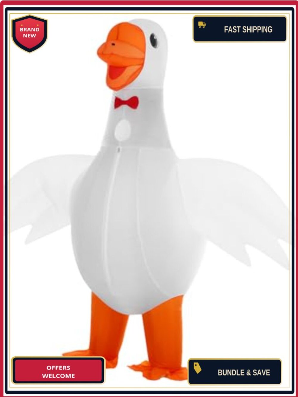 Inflatable Goose Costume Adult Halloween Blow Up Outfit with Power Box